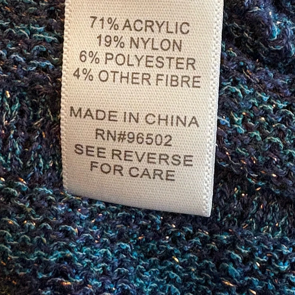 Krazy Kat Blue and Black Open Knit Cardigan